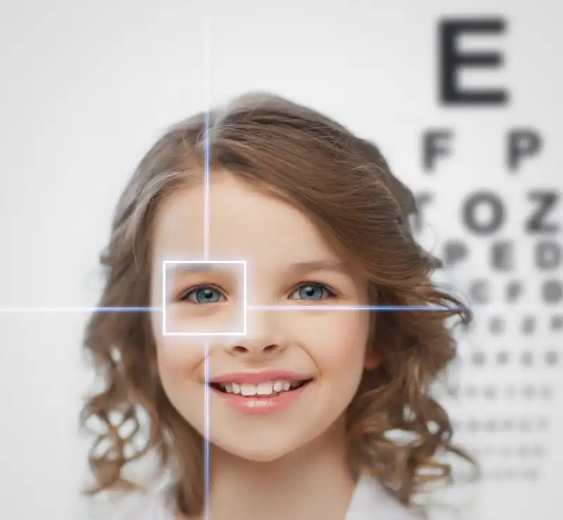 Child receiving pediatric eye care at Riverton Family Eye Care